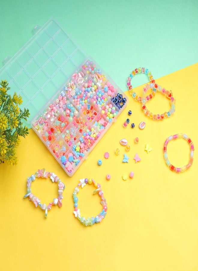 ambitieux DIY Bracelet Making Kit - 24 Colorful Beads, 10m Elastic Thread, Jute Bag, and Cutter - Gift for Girls Birthdays (Double Beads Multicolor 3) - Image 2